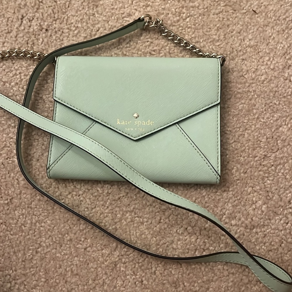 Kate Spade New York Saffiano crossbody in Mint Green - Picture 2 of 4